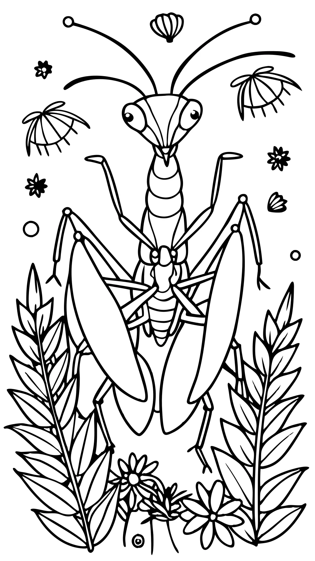 praying mantis coloring page